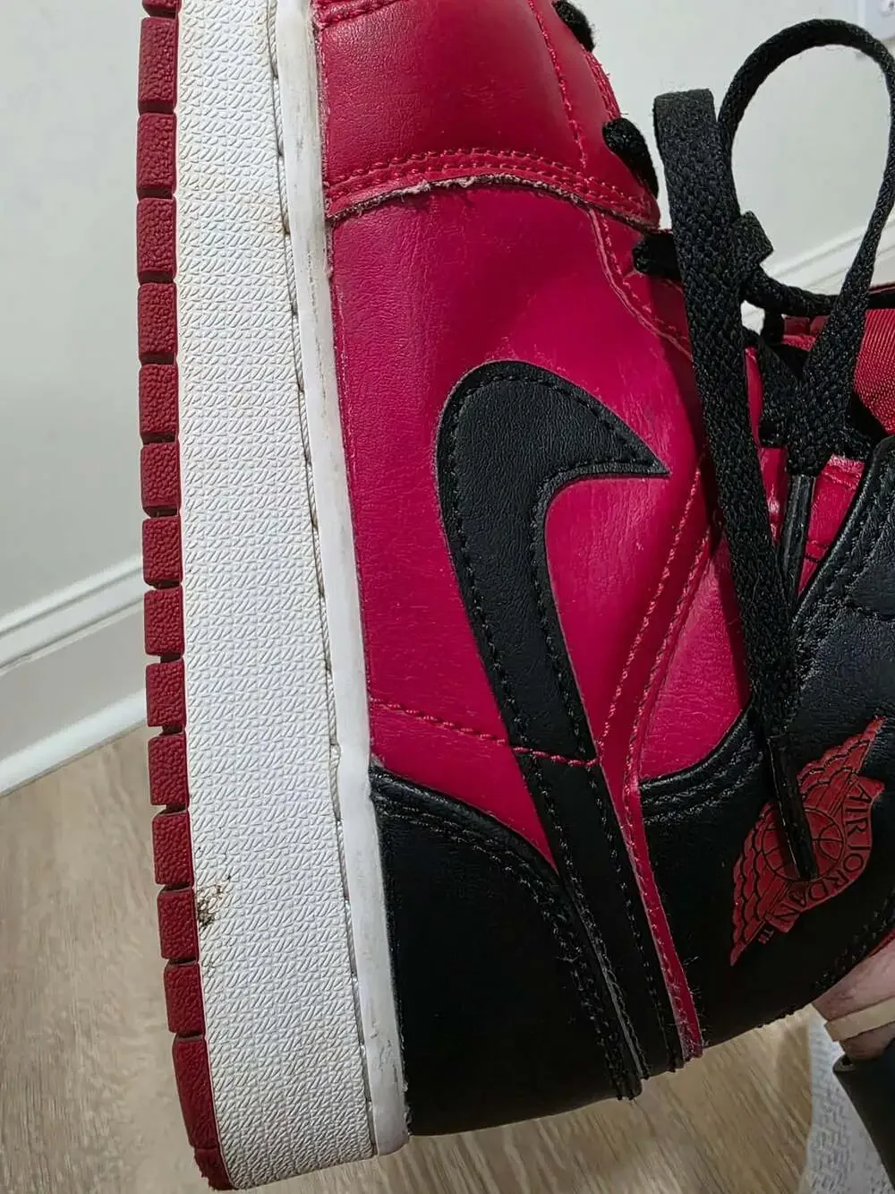 Jordan Air Jordan 1 Mid Size 7Y Reverse Bred Gym Red Black White